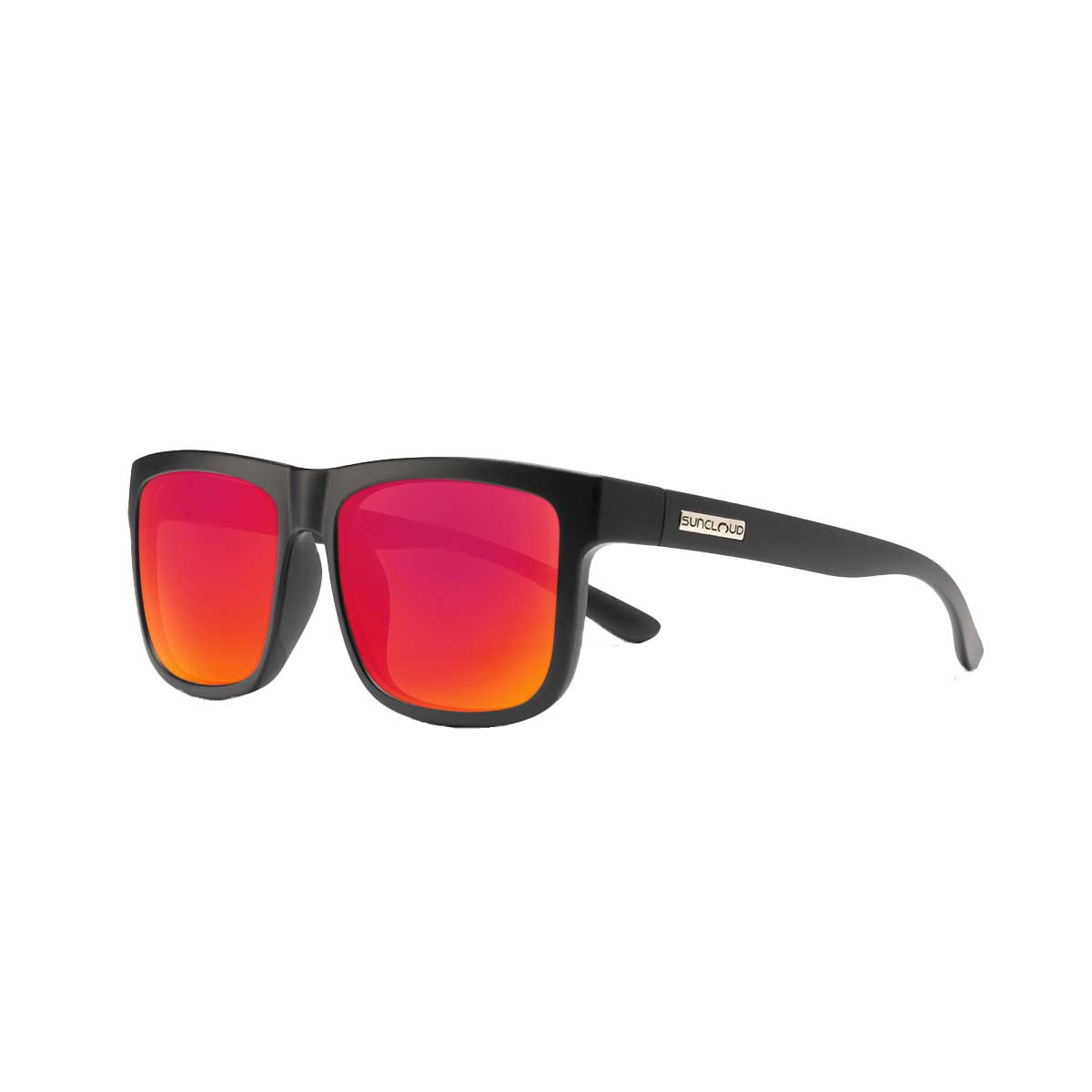 Suncloud Quiver Sunglasses Polarized in Matte Black with Red Mirror